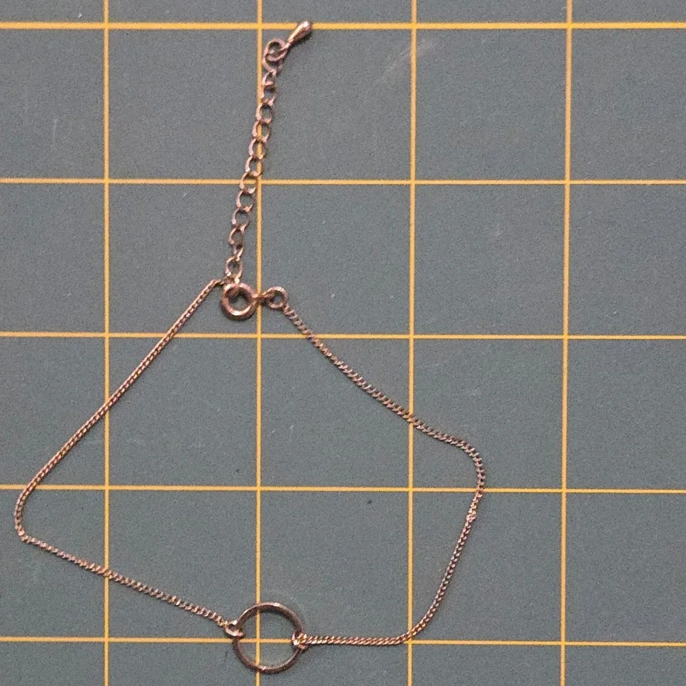 Rose Gold Tone Dainty Chain Bracelet Minimalist Jewelry Adjustable Dainty EUC